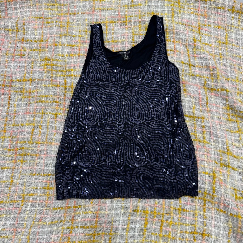 H&M Sequin Sleeveless Tank Top